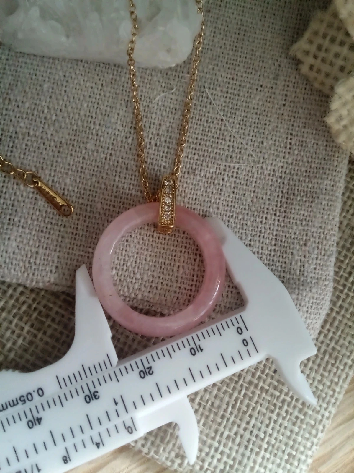 Colar de anel de quartzo rosa – photo 2